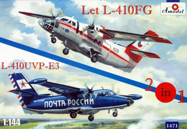 Пластикова модель 1/144 A-model 1471 Чехословацькі літаки Let L-410FG и L-410UVP-E3 (2 моделі в комплекті), фото 1