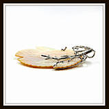 Кулон Лист із натурального перламутру зі стразами, фото 3