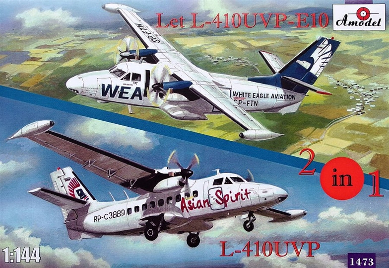 Пластикова модель 1/144 A-model 1473 чехословацький літак Let L-410UVP-E10 та L-410UVP (2 моделі в комплекті), фото 1