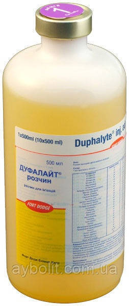 Раствор для инъекций Zoetis Duphalyte (Дуфалайт) 500 мл для с/х и мелких домашних животных