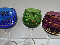 Шикарні кришталеві келихи для вина з кольорового кришталю