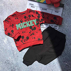 Стильний спортивний костюм для хлопчика Mickey Червоний 1803 167, Красный, Мальчик, Весна Лето, 80
