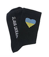 Чоловічі шкарпетки патріотичні (колір - чорний, серце 2107С)