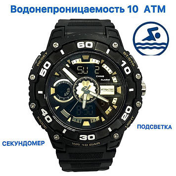 Водонепроникні годинники чоловічі наручні армійські 10 АТМ Q&Q Оригінал