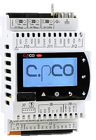 (P+D000UB00EF0) Контроллер CAREL c.pCO mini типоразмер Basic, установка на DIN рейку, разъем USB, LCD дисплей