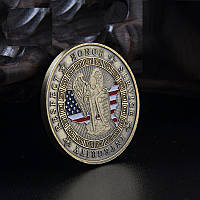 Памятная монета Святой Михаил Архангел защитник полицейских (оберег) в капсуле