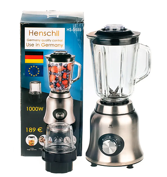 Блендер стаціонарний кавомолка Henschll HS-8888, фітнес блендер для смузі , Міксер і шейкер для коктейлів MB