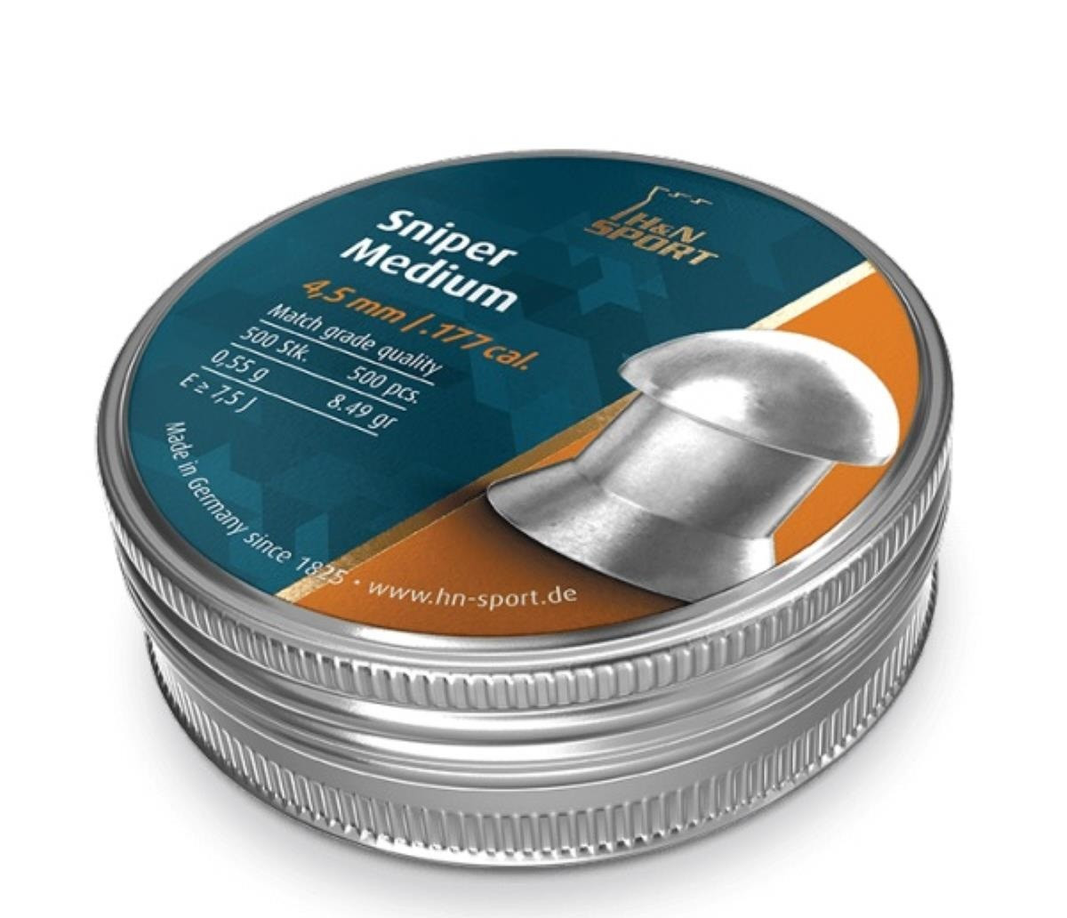 Кулі пневматичні H&N Sniper Medium, 4,5 мм, 0,55 г, 500 шт./пач., фото 1