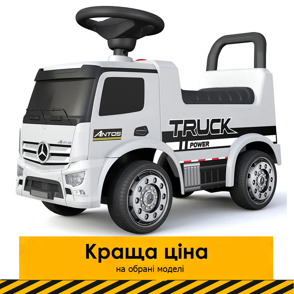 Дитяча каталка-толокар Mercedes (машинка, музика, на батарейці) Вантажівка Bambi 656-1