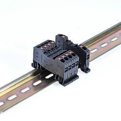 Клемник пружинний серії OPK 2.5 мм2 чорний на DIN-рейку, Onka