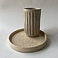 Плоска керамічна тарілка ручної роботи "Цятка" 22см, фото 4