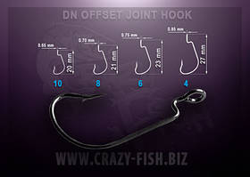 Офсетний гачок Crazy Fish DN Offset Joint Hook