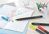 Набір капілярних тригранних ручок Faber-Castell Grip Finepen, 0,4 мм, 10 кольорів, фото 6