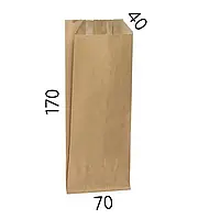 Крафт-пакет бумажный для столовых приборов. 70 × 40 × 150 мм