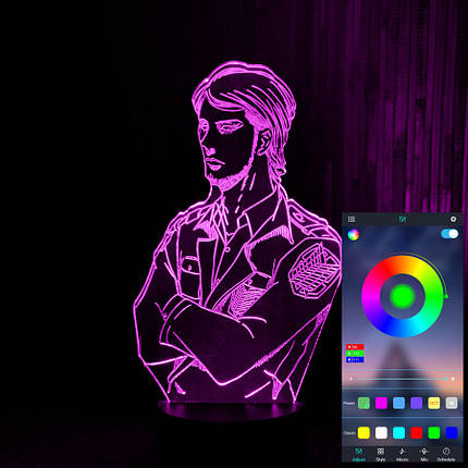 Акриловий світильник-нічник керування з телефона Жан Кірштайн 2 tty-n001527, фото 1