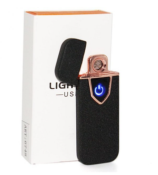 Запальничка електроімпульсна USB, чорна (KG-4333)
