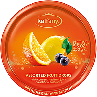 Леденцы в банке Kalfany Assorted Fruit Candies фруктовые 150гр, (10 шт/ящ)