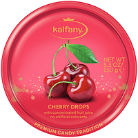 Леденцы в банке Kalfany Cherry Candies вишня 150гр, (10 шт/ящ)