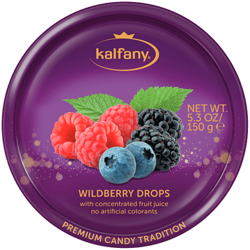 Льодяники в банку Kalfany Wildberry Candies лісові ягоди 150гр, (10 шт/ящ)