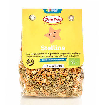 Макарони Dalla Costa Bio Baby Stelline Tricolor 200гр, (8 шт/ящ)