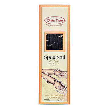Макарони Dalla Costa Spaghetti з чорнилом каракатиці 500гр, (20шт/ящ)