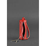 Жіноча шкіряна ключниця 3.0 Тубус червона., фото 2