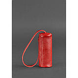 Жіноча шкіряна ключниця 3.0 Тубус червона., фото 3