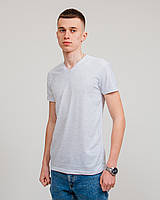 Мужская однотонная футболка, серого цвета (меланж)