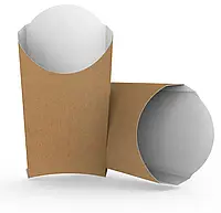 Упаковка для картофеля фри картонная "Макси" Крафт (265 грамм) 106х145х90 мм. 100шт./уп.