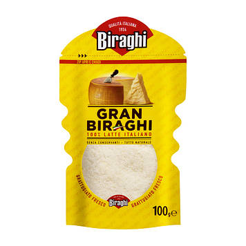 Сир пармезан тертий Biraghi Gran 100гр, (24шт/ящ)
