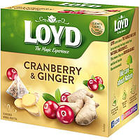 Фруктовый чай Loyd Cranberry & Ginger клюква и имбирь 40гр (20 пирамидок), (10шт/ящ)