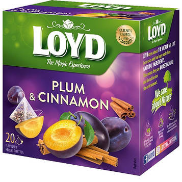 Фруктовий чай Loyd Plum & Cinnamon зливу і кориця 40гр (20 пірамідок), (10шт/ящ)