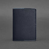 Кожана обкладинка для паспорта 1.3 темно-синя, фото 5