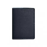 Кожана обкладинка для паспорта 1.3 темно-синя, фото 6