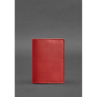 Кожана обкладинка для паспорта 1.3 червона