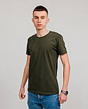 Чоловіча однотонна футболка, бірюзового кольору, фото 4