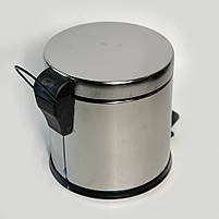 Відро для сміття побутове з педаллю компактне 3 літри з нержавіючої сталі 22см, діаметр 21 див., фото 6