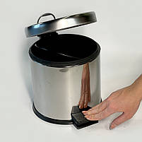 Відро для сміття побутове з педаллю компактне 3 літри з нержавіючої сталі 22см, діаметр 21 див., фото 8
