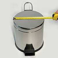 Відро для сміття побутове з педаллю компактне 3 літри з нержавіючої сталі 22см, діаметр 21 див., фото 9