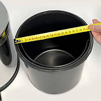 Відро для сміття побутове з педаллю компактне 3 літри з нержавіючої сталі 22см, діаметр 21 див., фото 7