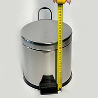 Відро для сміття побутове з педаллю компактне 3 літри з нержавіючої сталі 22см, діаметр 21 див., фото 10