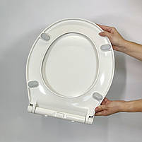 Сидіння для унітаза з дюропласту з кришкою з мікроліфтом Nice 0400, Кришка для унітаза з плавним опусканням, фото 6