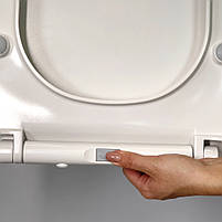 Сидіння для унітазу з дюропластів з кришкою Lento 0405, Туалетне сидіння з антибактеріальним покриттям, фото 6