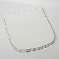 Сидіння для унітазу з дюропластів з кришкою Lento 0405, Туалетне сидіння з антибактеріальним покриттям, фото 2