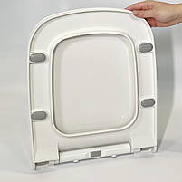 Сидіння для унітазу з дюропластів з кришкою Lento 0405, Туалетне сидіння з антибактеріальним покриттям, фото 8