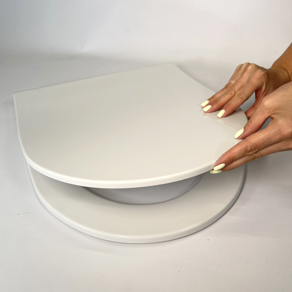 Сидіння для унітазу з дюропластів з кришкою з мікроліфтом Neva 0407, Кришка для унітазу посилений матеріал, фото 1