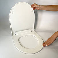 Сидіння для унітазу з дюропластів з кришкою з мікроліфтом Neva 0407, Кришка для унітазу посилений матеріал, фото 5