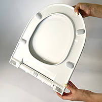 Сидіння для унітазу з дюропластів з кришкою з мікроліфтом Neva 0407, Кришка для унітазу посилений матеріал, фото 6