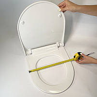 Сидіння для унітазу з дюропластів з кришкою з мікроліфтом Neva 0407, Кришка для унітазу посилений матеріал, фото 7