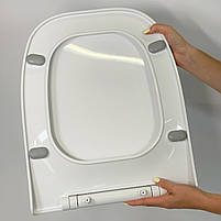 Сидіння з кришкою для унітазу з термопласту Fiesta Soft 0341, Міцне туалетне сидіння з мікроліфтом, фото 5